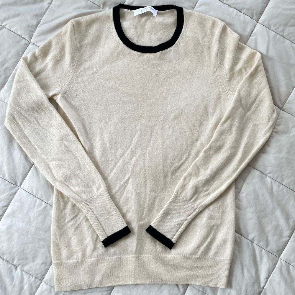 EVERLANE 100% Cashmere White Sweater Women’s Medium